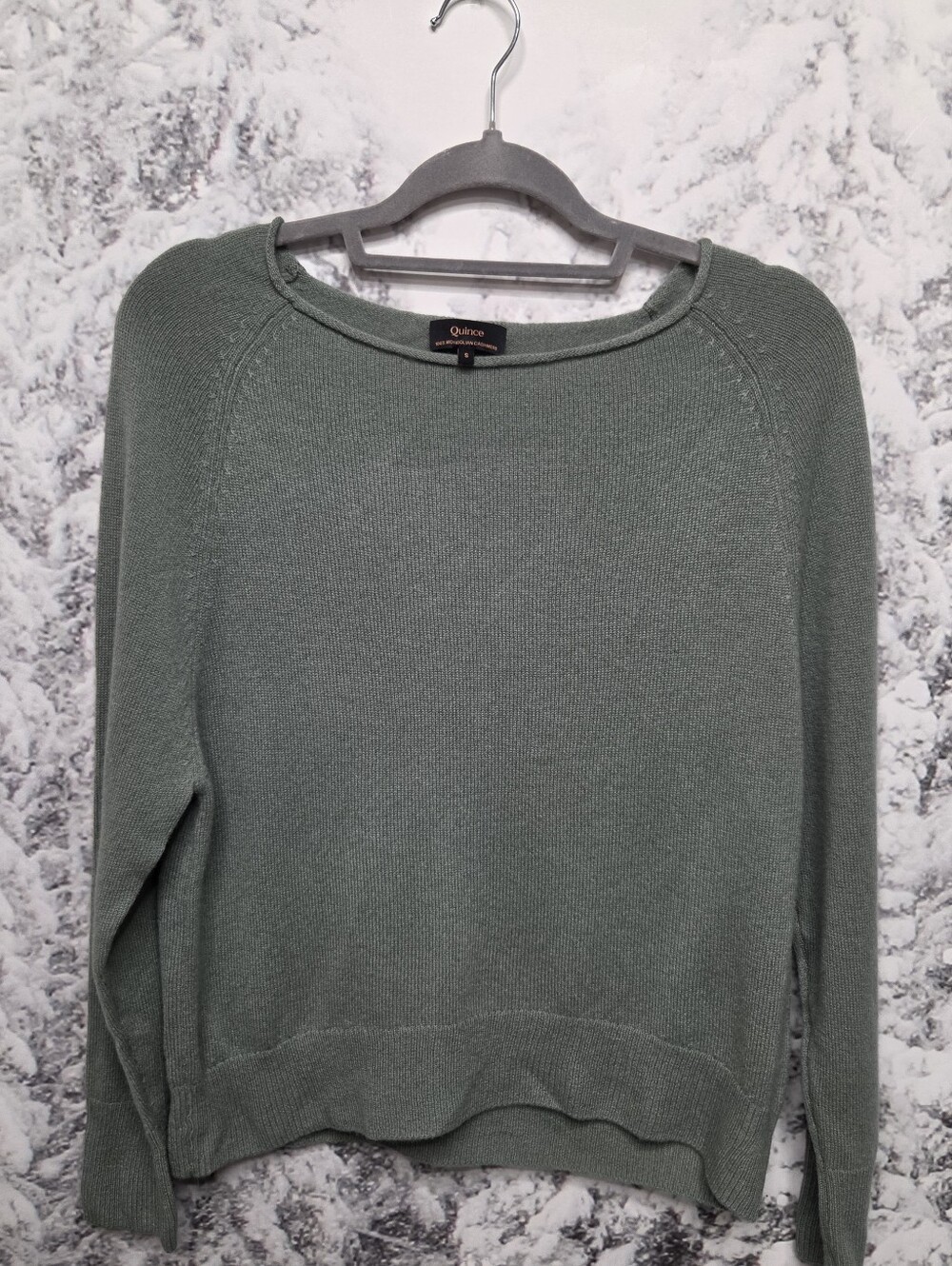 Quince 100% Mongolian Cashmere Boatneck Sweater, Seaspray Green Luxury Soft